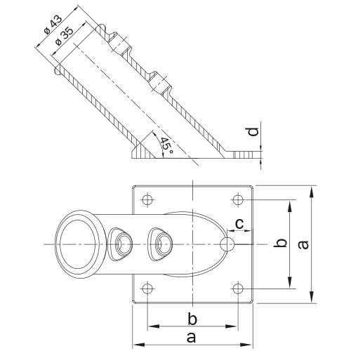 Buiskoppeling Vlaggenstok-C / 33,7 mm